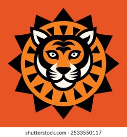 tiger mandala design vector illustration