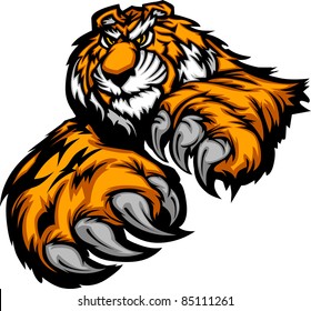 Tiger Mascot Body With Paws And Claws