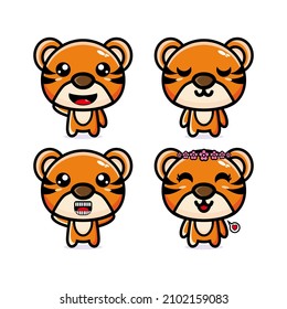 Tiger mascot character design cartoon