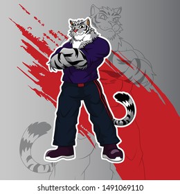 Tiger Mascot Conceptual Design Illustration Vector