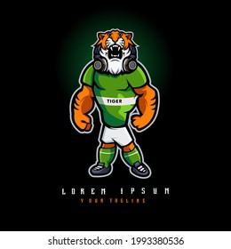 Tiger mascot design illustration for sports team