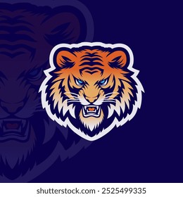 Tiger mascote esport ilustração logotipo design v2