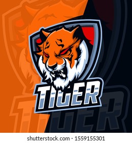 tiger mascot esport logo design