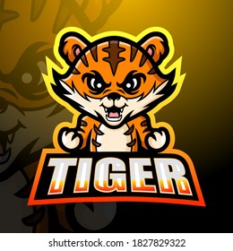 Tiger mascot esport logo design