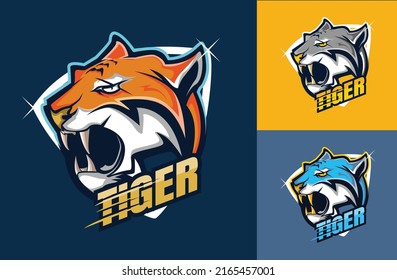 Tiger mascot gaming logo design