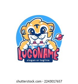 tiger mascot gaming logo design