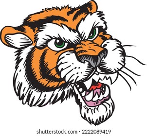 Tiger Mascot Head Vector Illustration