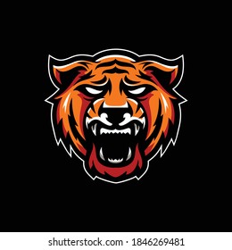 tiger mascot illustration vector logo