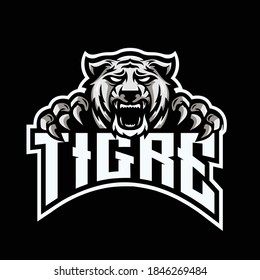 logotipo vectorial de ilustración de mascota tigre