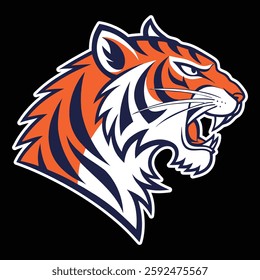 Tiger Mascot Logo Bold and Fierce Animal Tiger Head Illustration