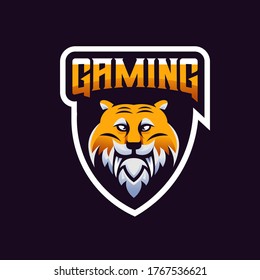 Tiger mascot logo design with modern illustration concept style for badge, emblem and t shirt printing. Angry Tiger illustration for sport and e-sport team.