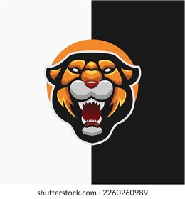 Tiger mascot logo design template