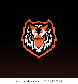 tiger mascot logo design vector with modern illustration concept style for badge, emblem and tshirt printing. angry tiger illustration for sport and esport team.