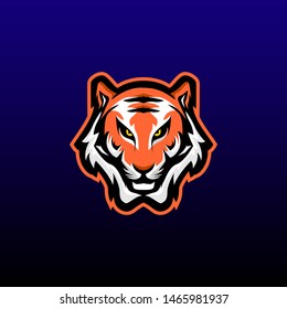 tiger mascot logo design vector with modern illustration concept style for badge, emblem and t shirt printing. angry tiger illustration for sport and e sport team.