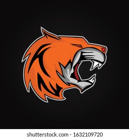 tiger mascot logo design vector