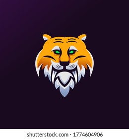 Tiger mascot logo design vector with modern illustration concept style for badge, emblem, t shirt printing and any design
