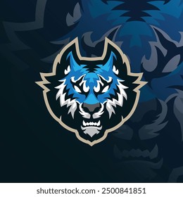 Tiger mascot logo design vector with modern illustration concept style for badge, emblem and t shirt printing. Tiger head illustration for sport and esport team.
