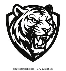 modelo de vetor de design de logotipo de mascote de tigre
