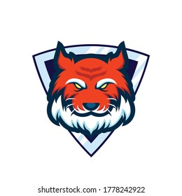 Tiger mascot logo esport with emblem. Sticker esport logo. Animal logo.