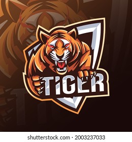 Tiger mascot logo esport templates design