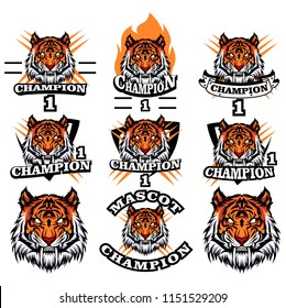 Tiger mascot set illustration