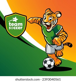 tiger mascot soccer graphics for tournament match