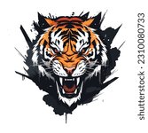 Tiger mascot sport logo design. Tiger animal mascot head vector illustration logo. Wild cat head mascot, Tiger head emblem design for eSports team.