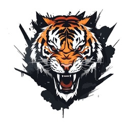 Tiger Mascot Sport Logo Design. Tiger Animal Mascot Head Vector Illustration Logo. Wild Cat Head Mascot, Tiger Head Emblem Design For ESports Team.