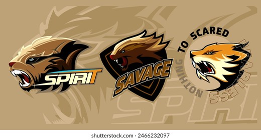 Tiger mascot sport logo design. Tiger animal mascot head vector illustration logo. Wild cat head mascot, Tiger head emblem design for eSports team, and sports, print on t-shirts, embroider on jackets