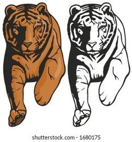 Tiger Mascot for sport teams. Great for t-shirt designs, school mascot logo and any other design work. Ready for vinyl cutting.