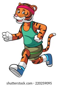 Tiger Mascot For Sports Running