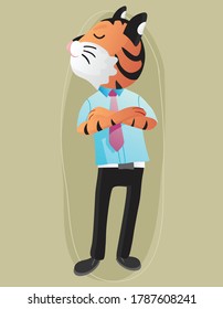 Tiger-Maskottchen, geeignet für Charaktergestaltung oder Grafikdesign