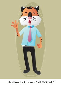 Mascota tigre adecuada para el diseño de caracteres o cualquier proyecto de diseño gráfico