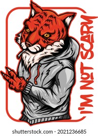 Tiger-Maskottvektor-Bild für T-Shirt-Design 