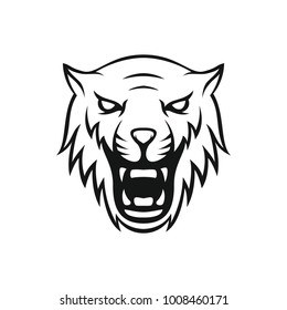 Tiger mascot vector logotype head predator illustration emblem isolated sign sport