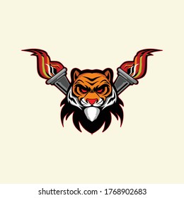 material vectorial de diseño de juegos de mascota tigre
