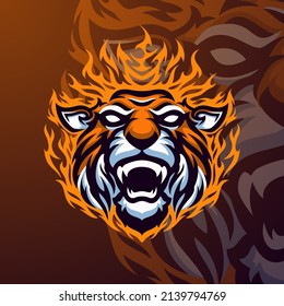 tiger masscot logo esport premium vector