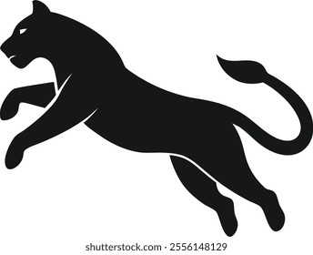 A tiger mid leap flat vector design