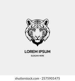 Tiger Minimalist Logo Design Template