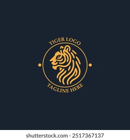Ilustración vectorial de logo minimalista Tiger | Logotipo del icono del tigre