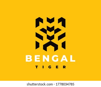 Tiger modern  logo. Big cat emblem design editable for your business. Vector illustration.