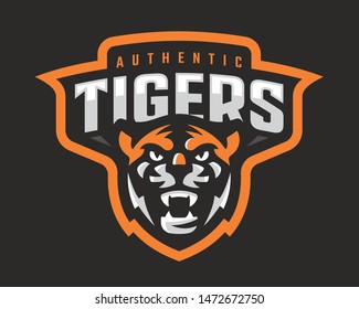 Tiger modern logo. Tiger emblem design template for a sport and eSport team.