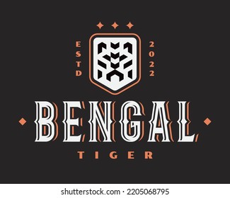 Tiger modern logo, emblem design editable for your business. Bengal tiger vector illustration.
