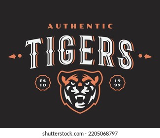 Tiger modern logo, emblem design editable for your business. Bengal tiger vector illustration.