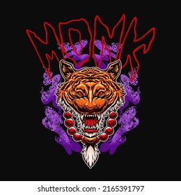 Tiger Monk Head Vector illustration