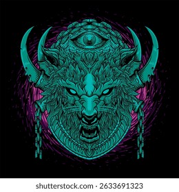 tiger monster vector with scary style