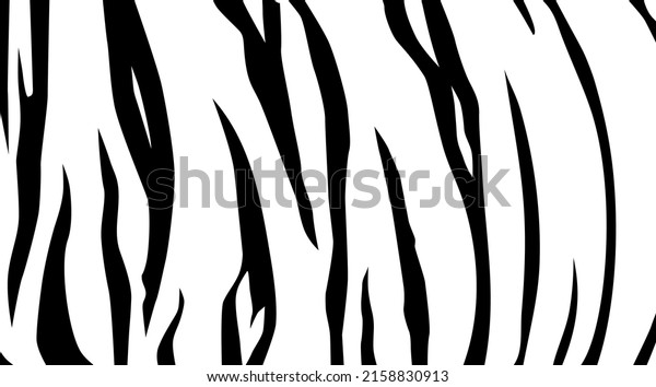 Tiger Motifs Pattern on Black-White. Animal\
Print Series. Vector\
Illustration