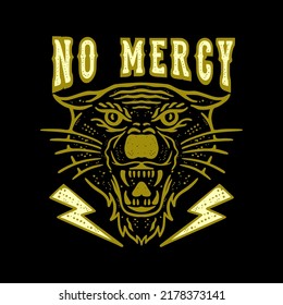 Tiger no mercy illustration vector for tshirt jacket hoodie can be used for stickers etc