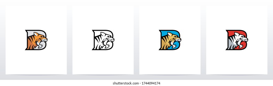 Tiger On Letter Logo Design B