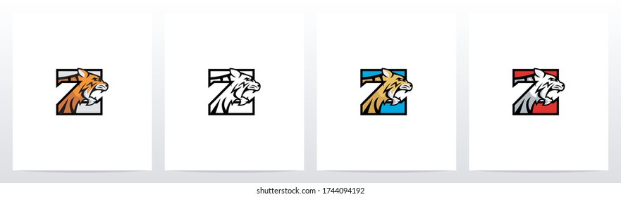 Diseño de logotipo Tiger On Letter Z